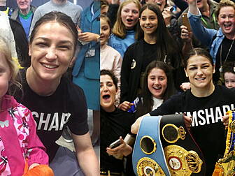 Katie Taylor receives hero's w...